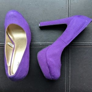 Purple platform heels